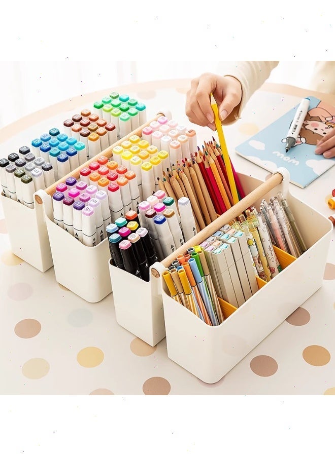 Yoawllty Desk Organizer, Desktop Stationery Organizer, Desktop Pen Pencil Card Holder, Desk Organization with 8 Compartments for School, Home, Office - Image 3